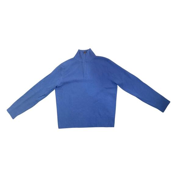 J. Crew 100% Lambswool Blue Quarter Zip Sweater in Large - Picture 2 of 4